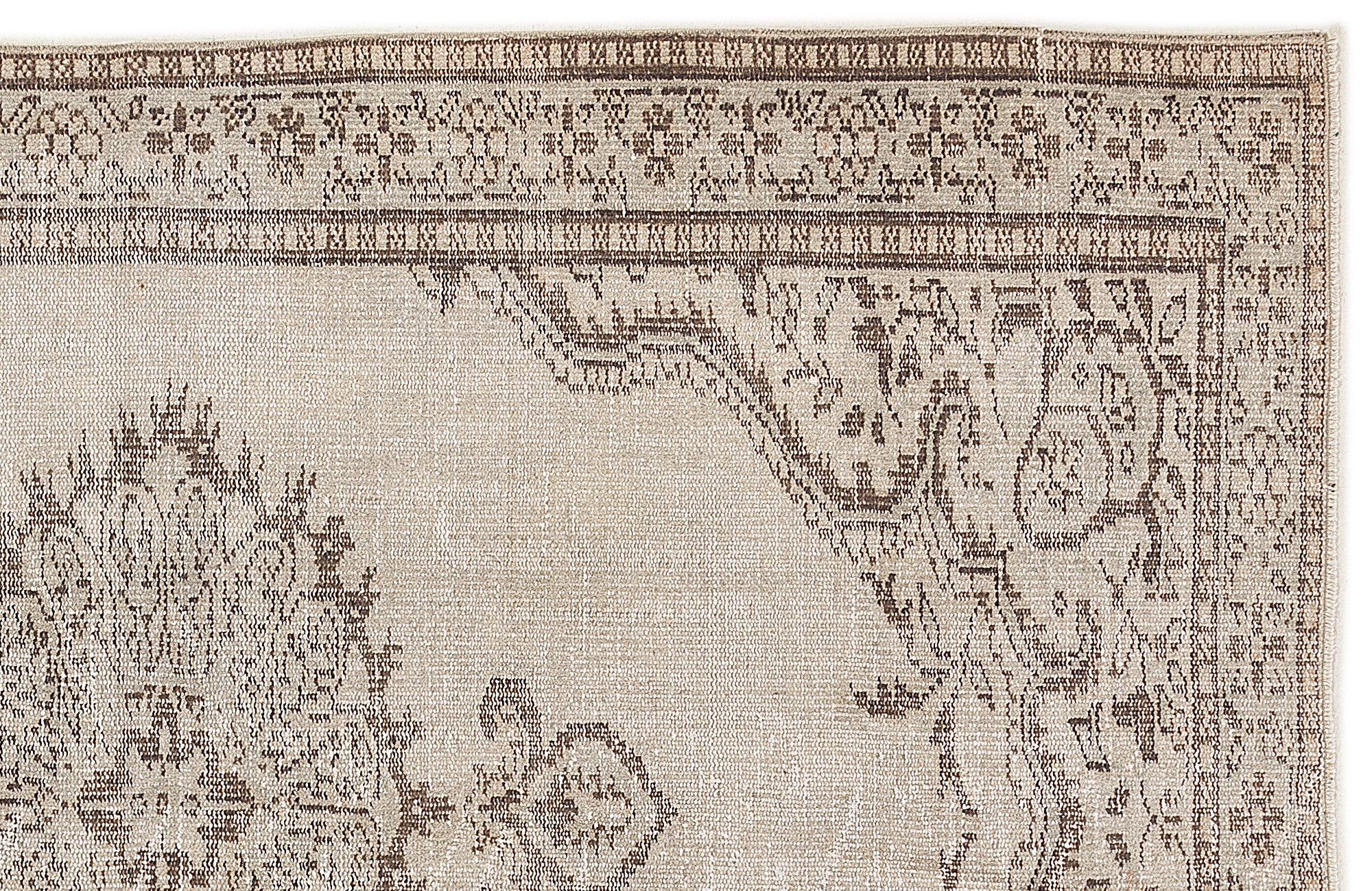 Beige Over Dyed Vintage Rug 5'5'' x 8'2'' ft 166 x 250 cm