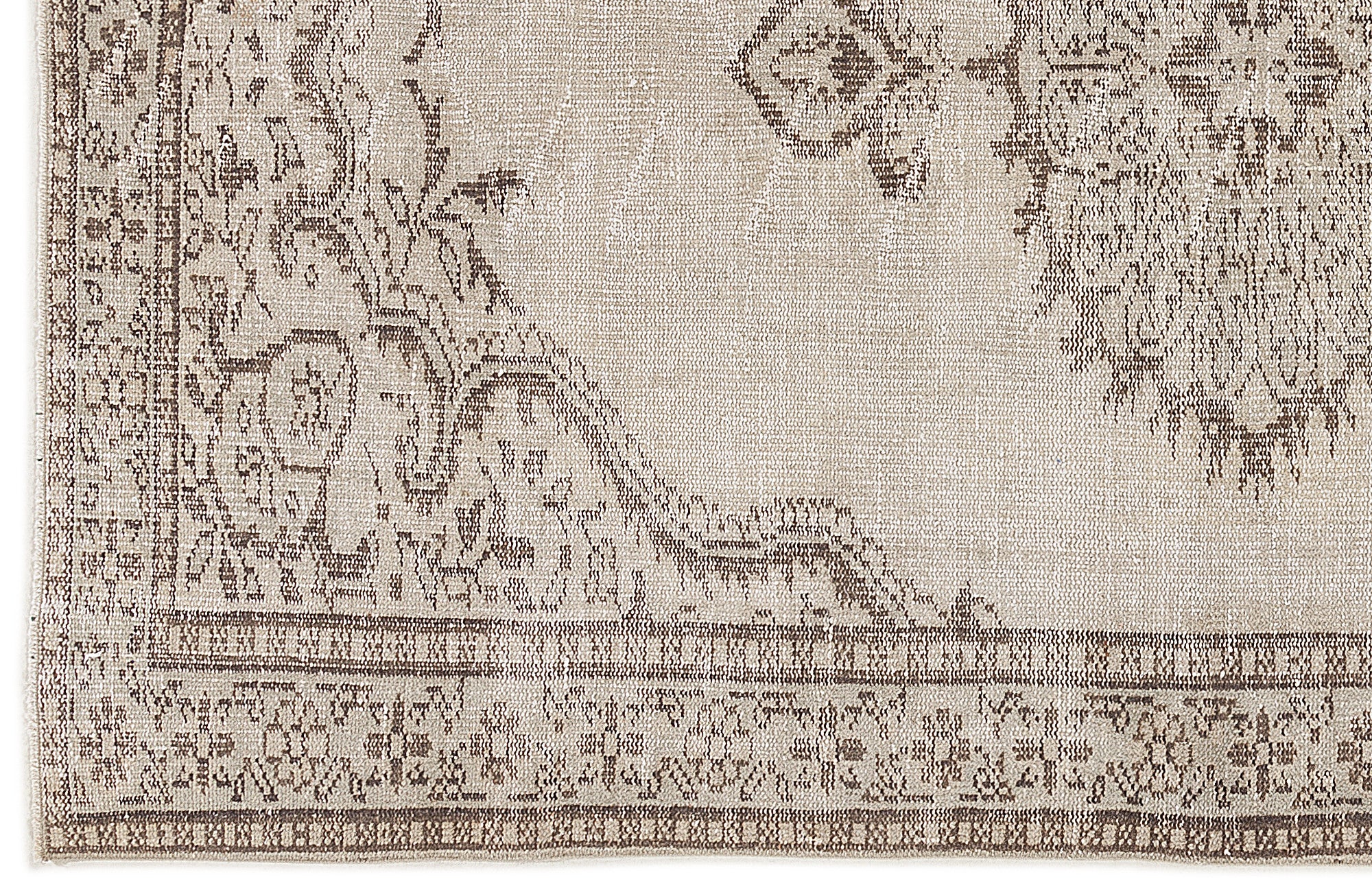 Beige Over Dyed Vintage Rug 5'5'' x 8'2'' ft 166 x 250 cm