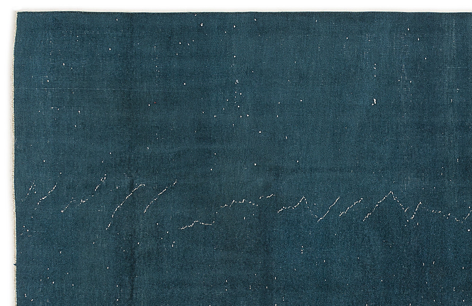 Turquoise  Over Dyed Vintage Rug 5'7'' x 9'3'' ft 170 x 283 cm