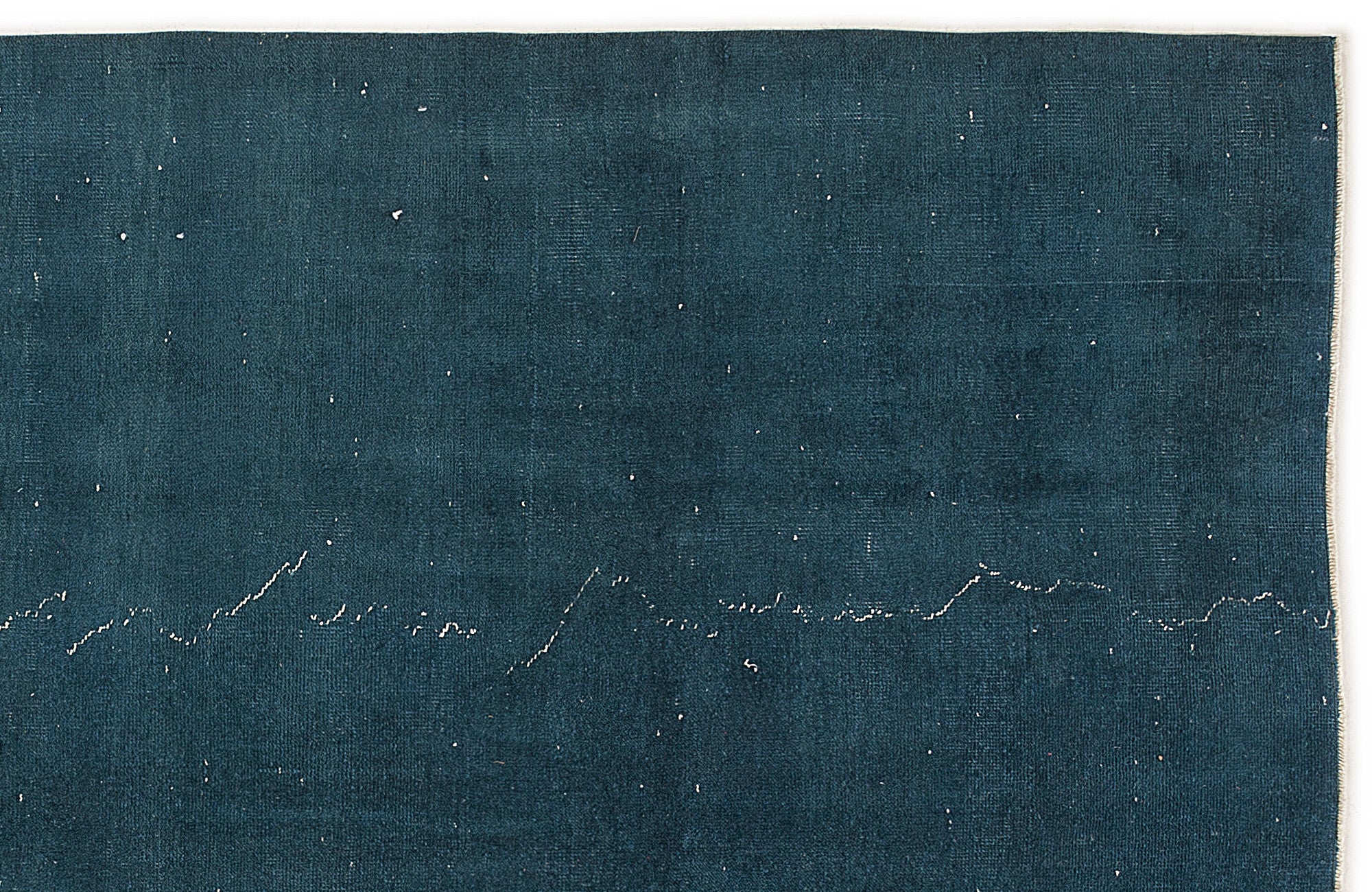 Turquoise  Over Dyed Vintage Rug 5'7'' x 9'3'' ft 170 x 283 cm