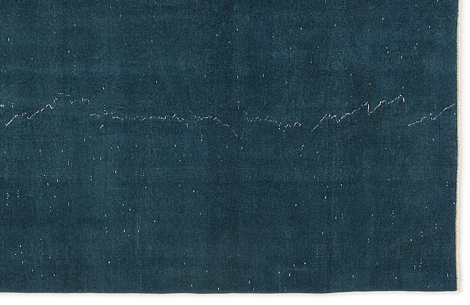 Turquoise  Over Dyed Vintage Rug 5'7'' x 9'3'' ft 170 x 283 cm