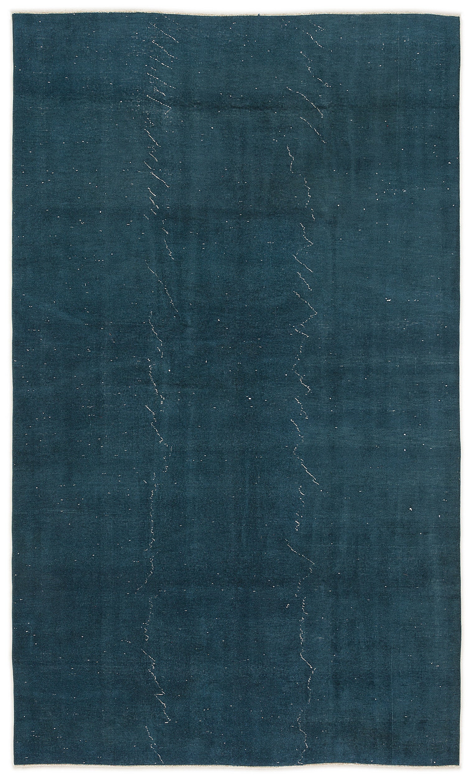 Turquoise  Over Dyed Vintage Rug 5'7'' x 9'3'' ft 170 x 283 cm
