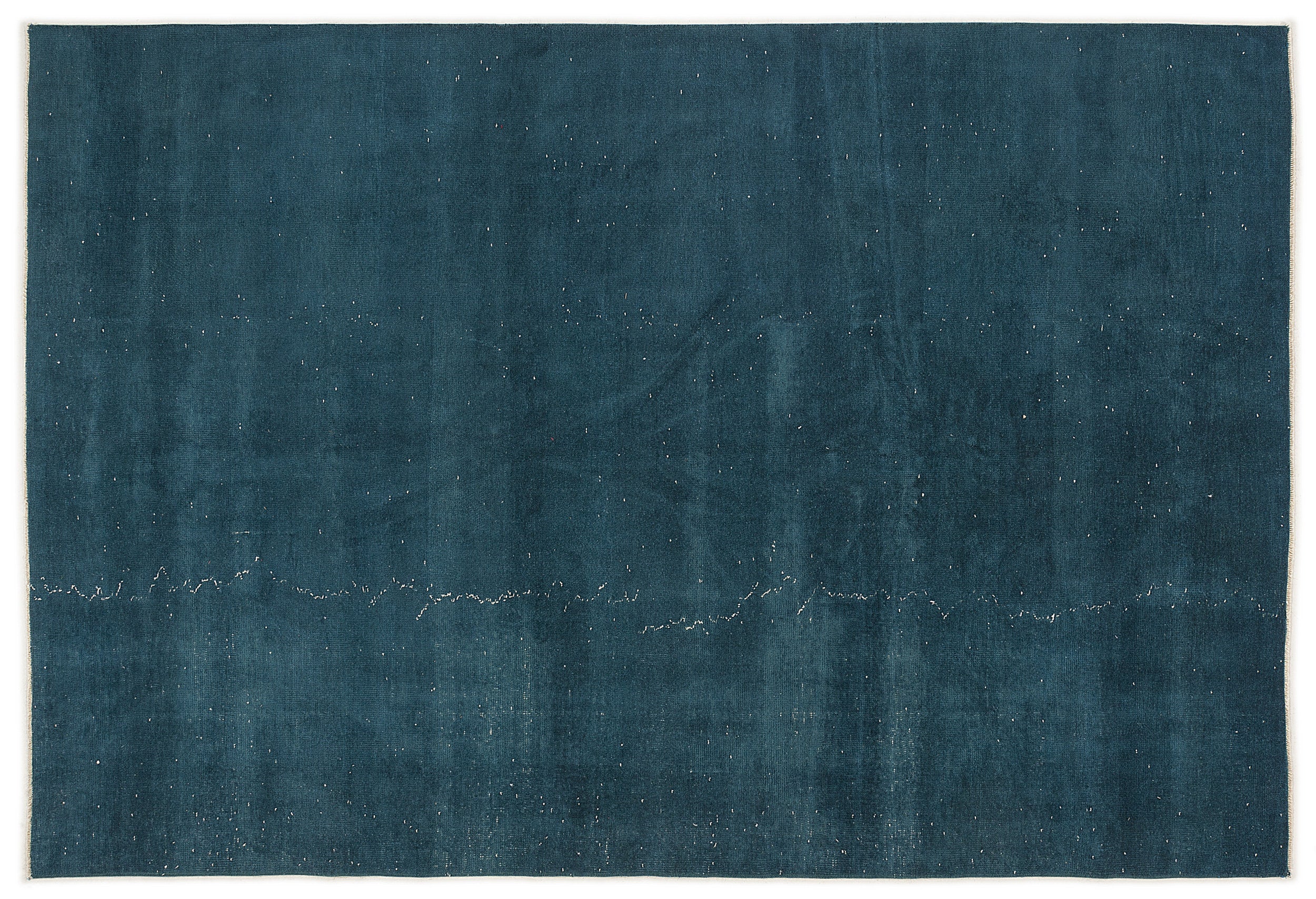 Turquoise  Over Dyed Vintage Rug 5'6'' x 8'4'' ft 168 x 254 cm
