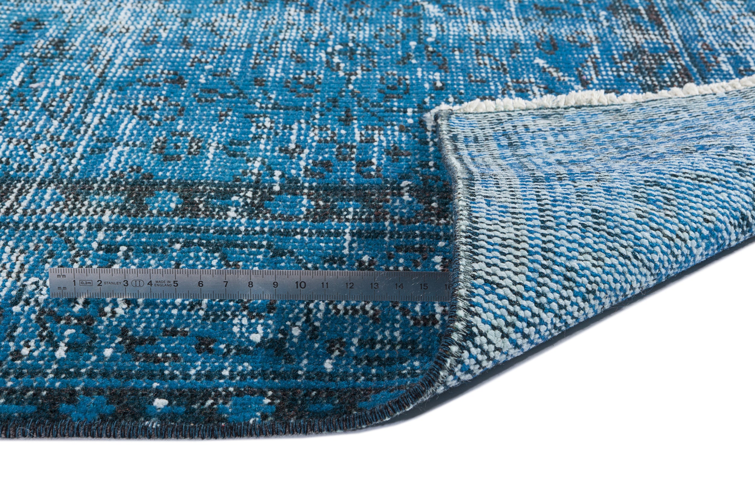 Turquoise  Over Dyed Vintage Rug 5'4'' x 8'9'' ft 163 x 267 cm