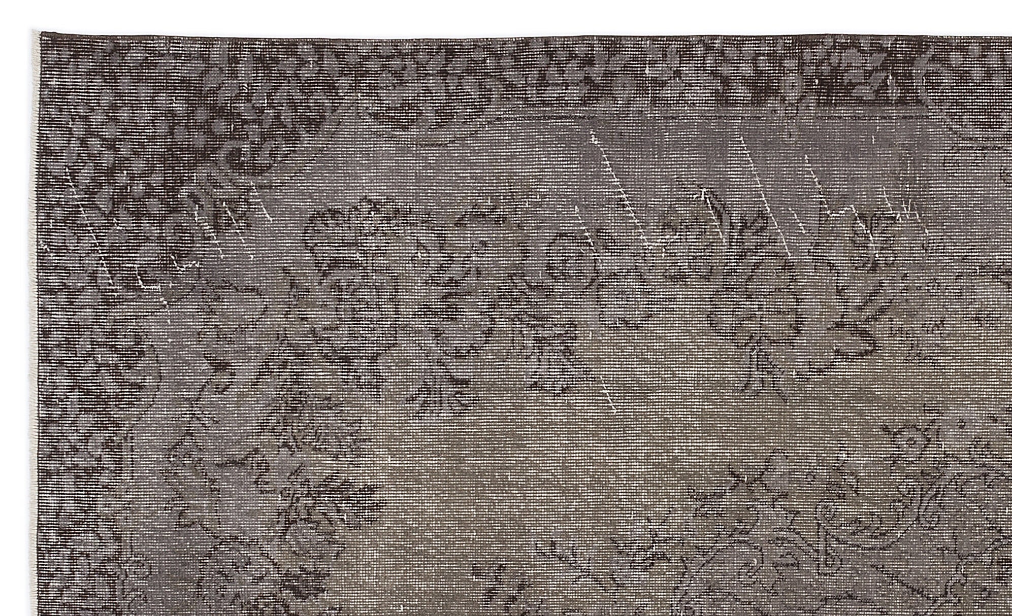 Gray Over Dyed Vintage Rug 5'5'' x 9'1'' ft 164 x 278 cm
