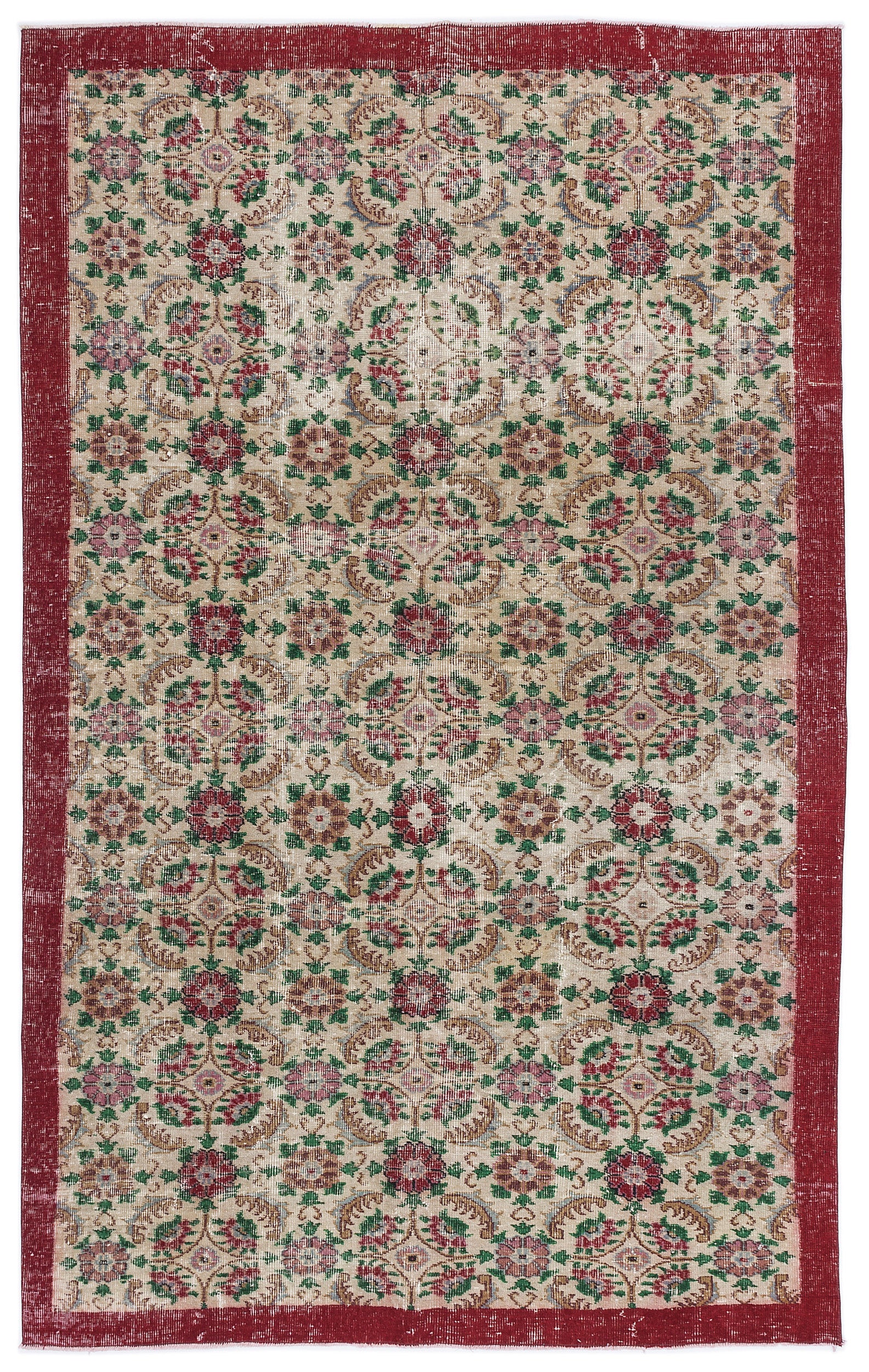 Retro Over Dyed Vintage Rug 5'5'' x 8'10'' ft 164 x 270 cm