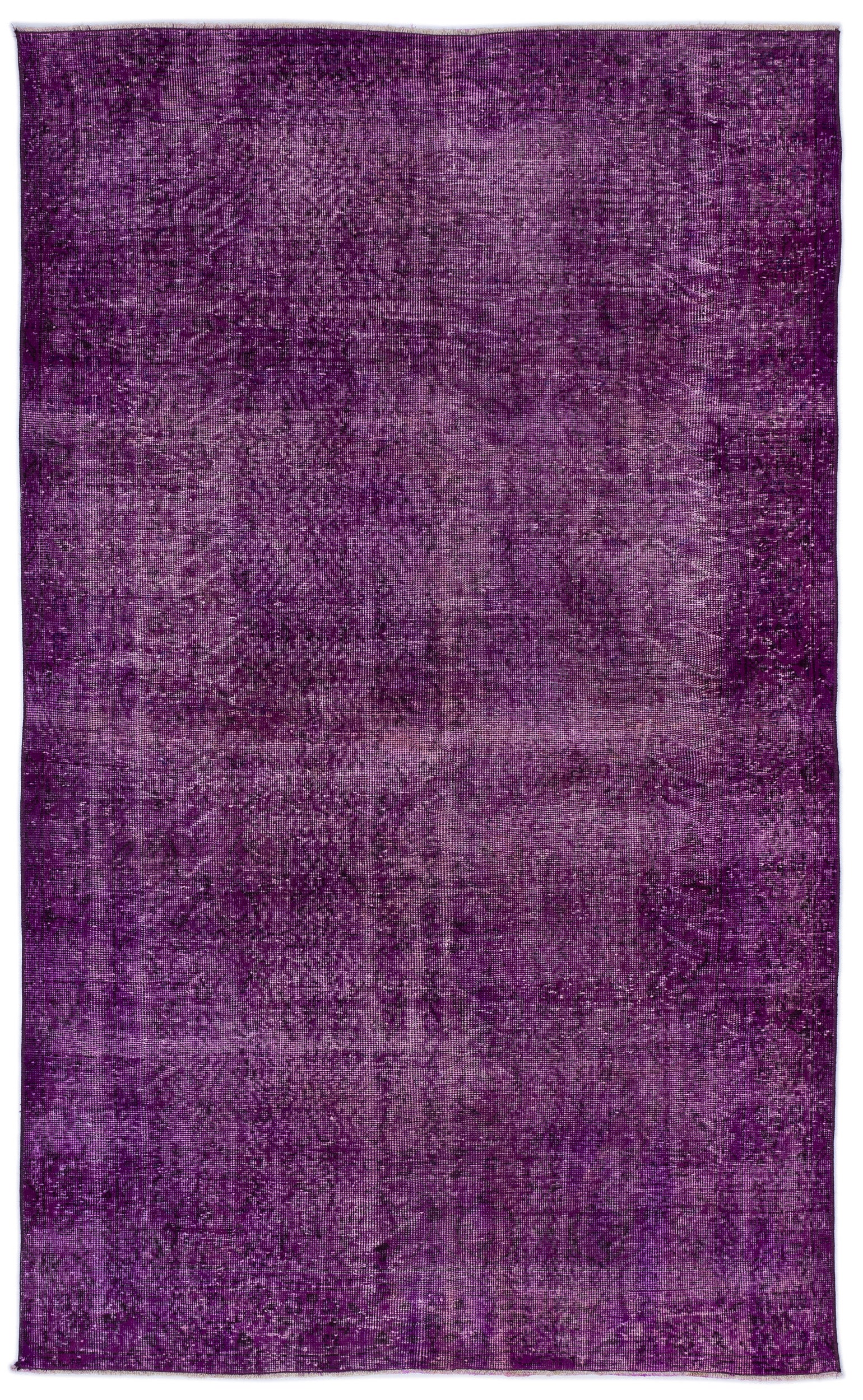 Fuchsia Over Dyed Vintage Rug 5'3'' x 8'8'' ft 161 x 265 cm
