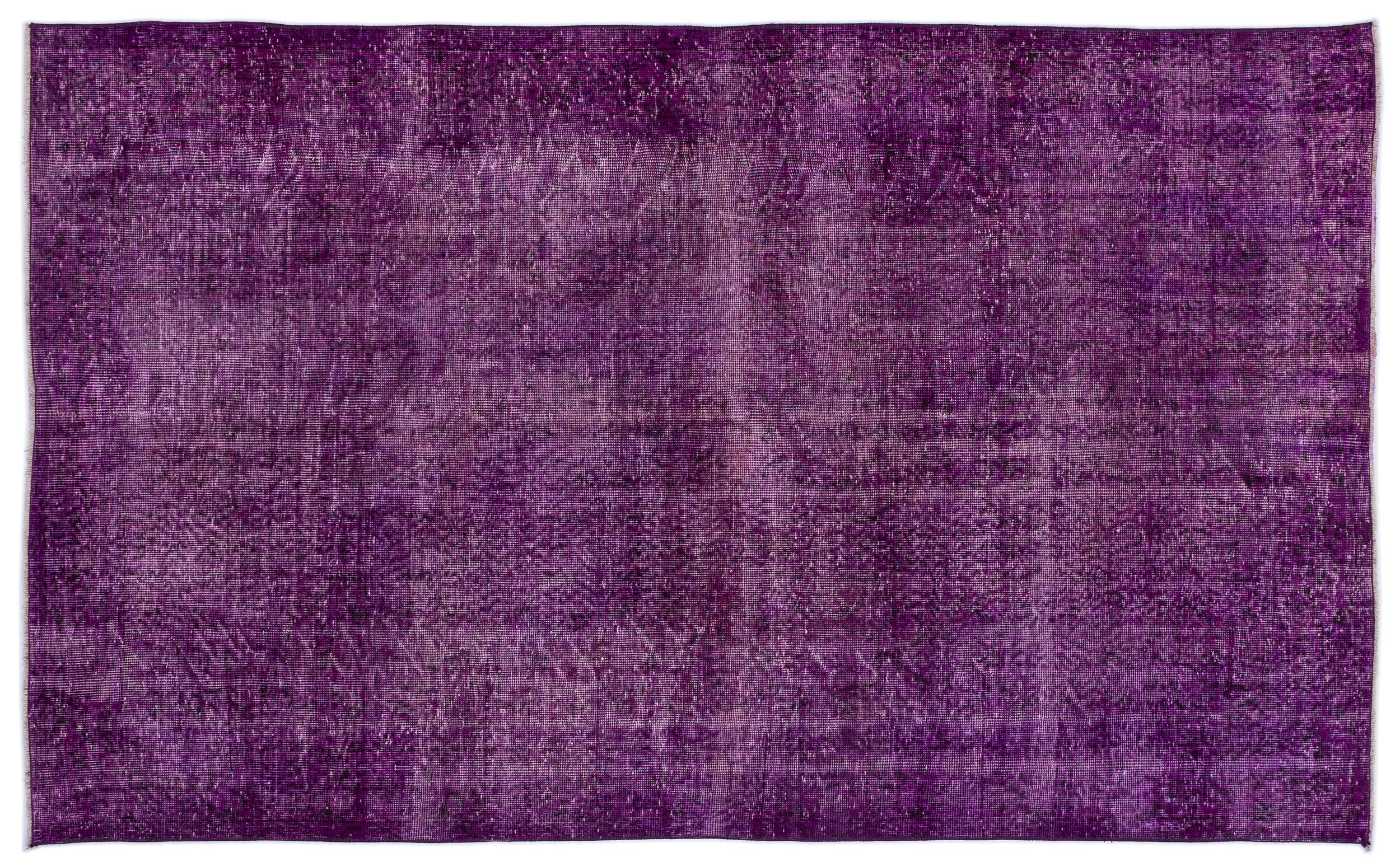 Fuchsia Over Dyed Vintage Rug 5'3'' x 8'8'' ft 161 x 265 cm