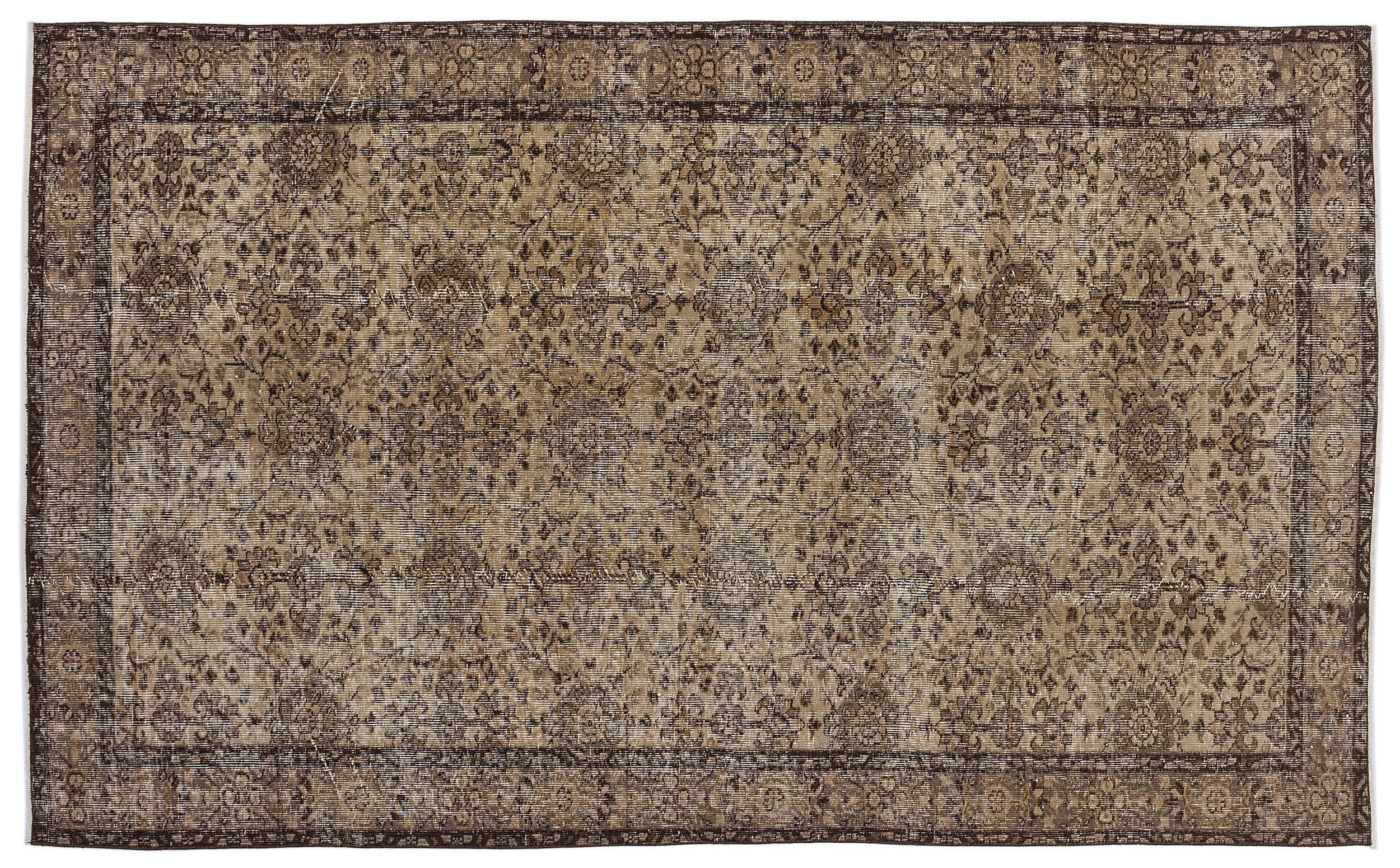 Naturel Over Dyed Vintage Rug 5'5'' x 8'11'' ft 164 x 273 cm
