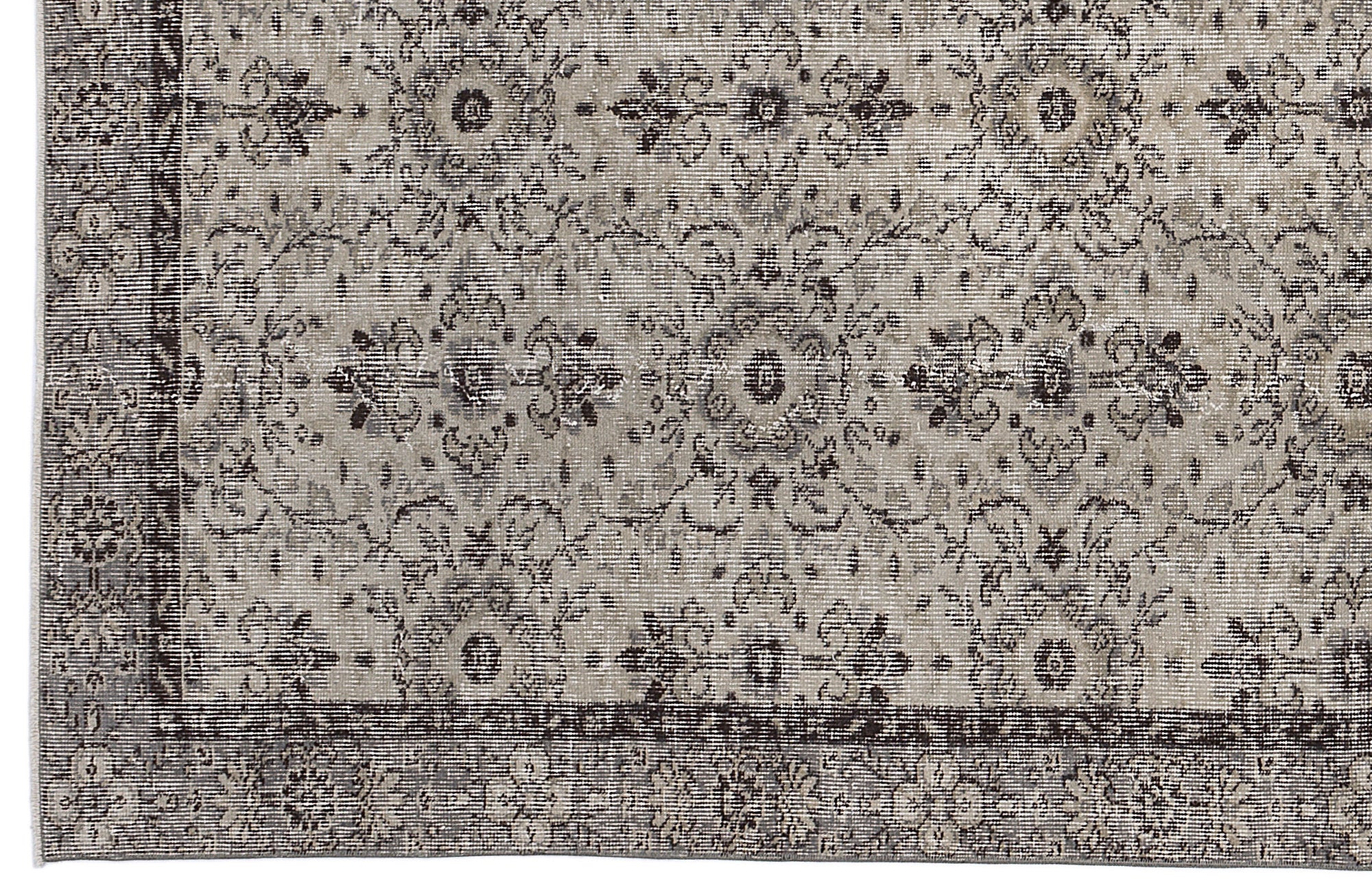 Beige Over Dyed Vintage Rug 4'10'' x 8'7'' ft 148 x 262 cm