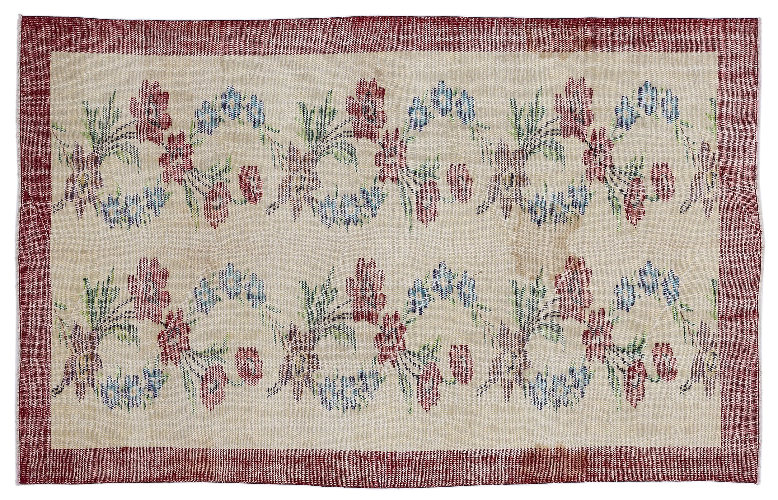 Retro Over Dyed Vintage Rug 5'7'' x 8'8'' ft 169 x 264 cm