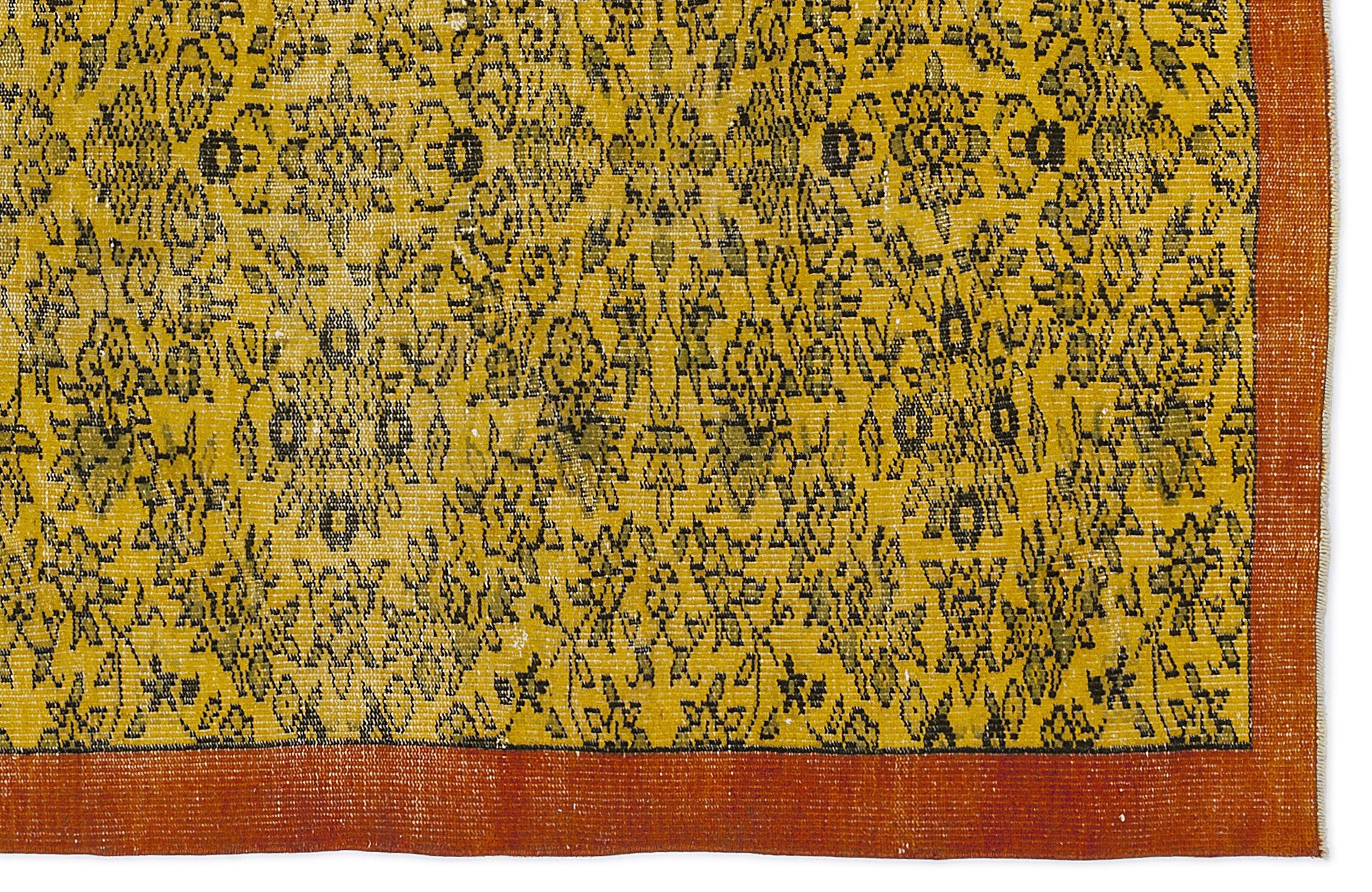 Yellow Over Dyed Vintage Rug 4'8'' x 9'0'' ft 143 x 275 cm