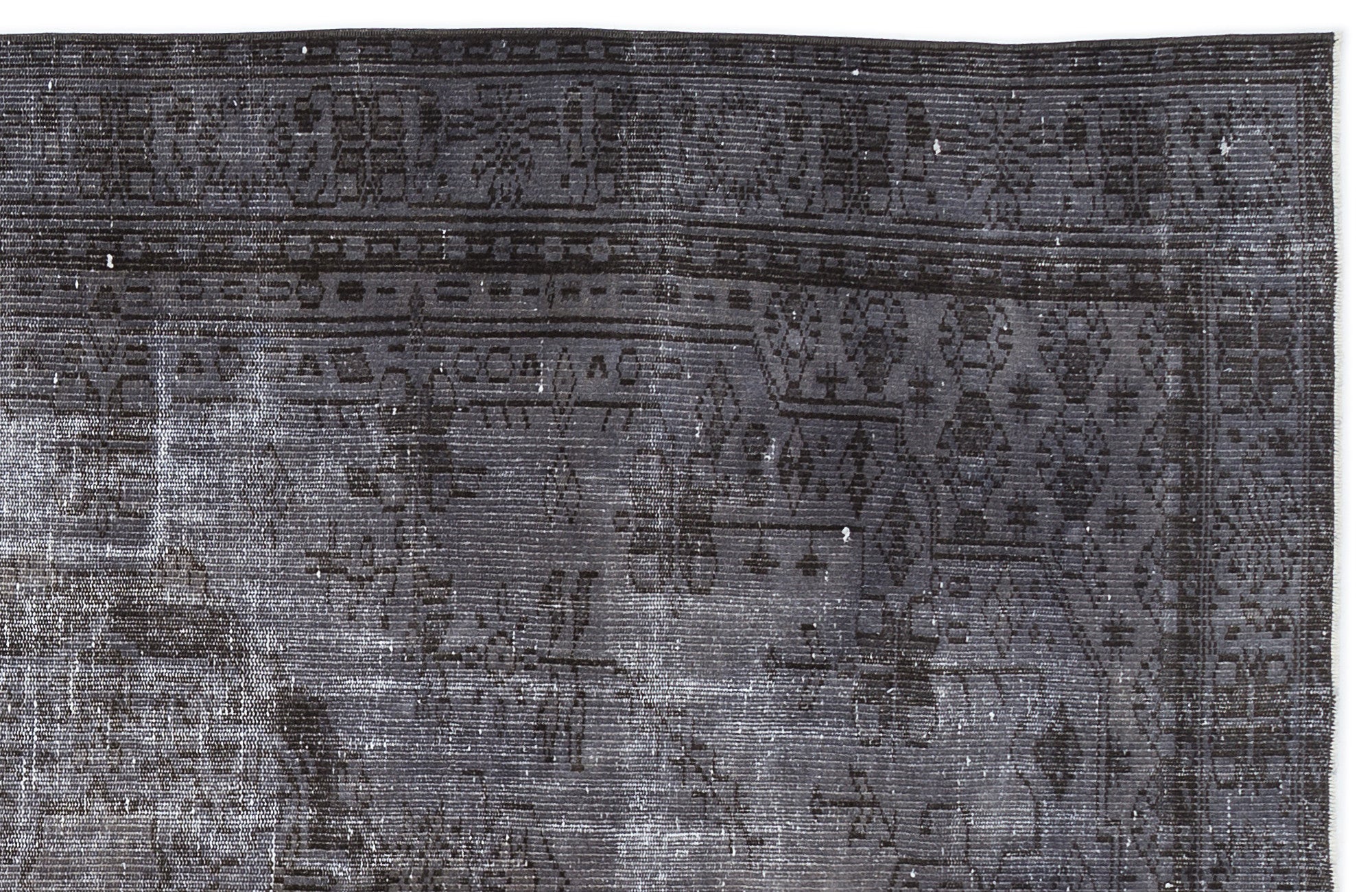 Gray Over Dyed Vintage Rug 5'7'' x 9'2'' ft 169 x 280 cm
