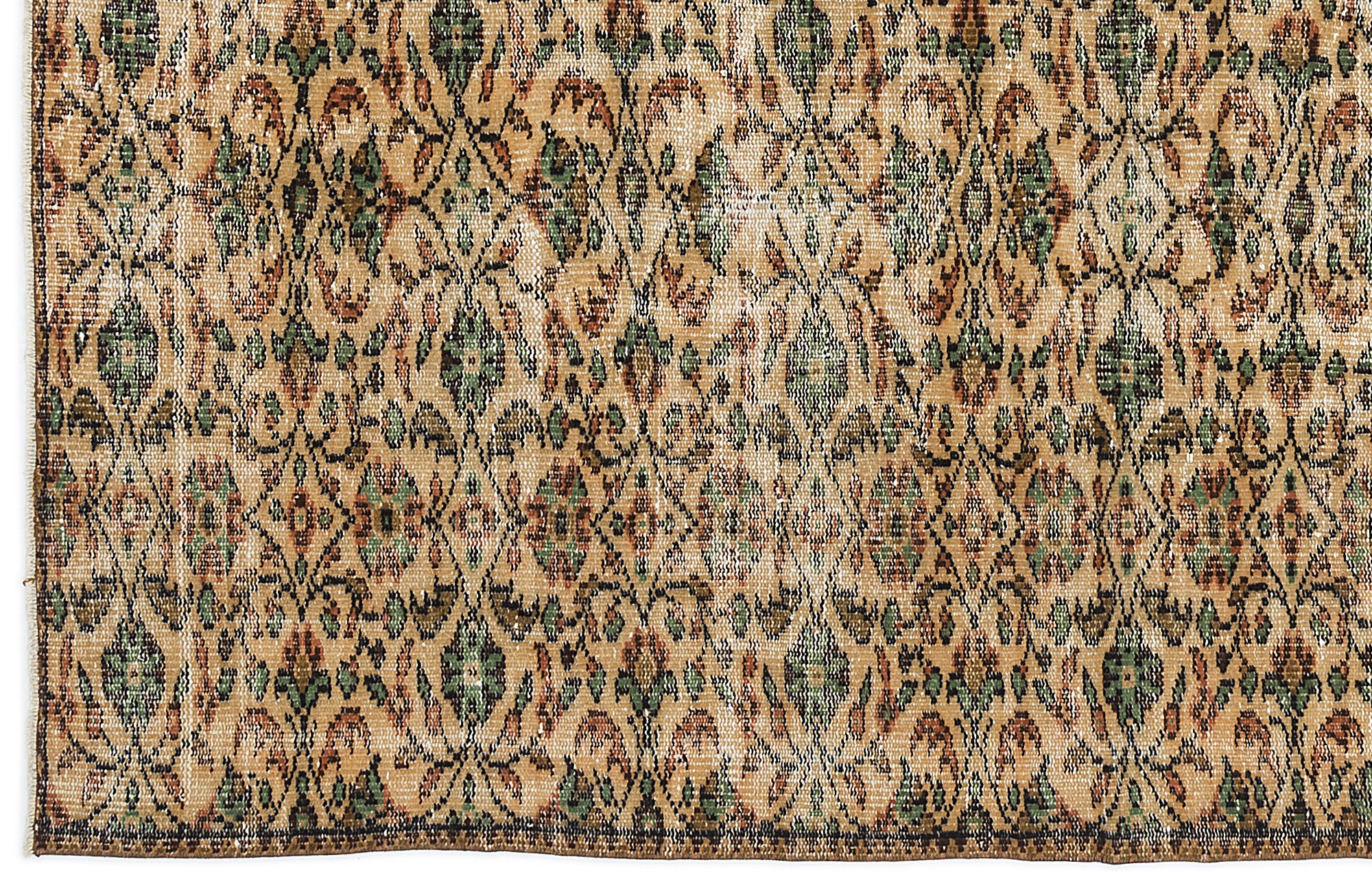 Retro Over Dyed Vintage Rug 4'5'' x 7'5'' ft 134 x 225 cm