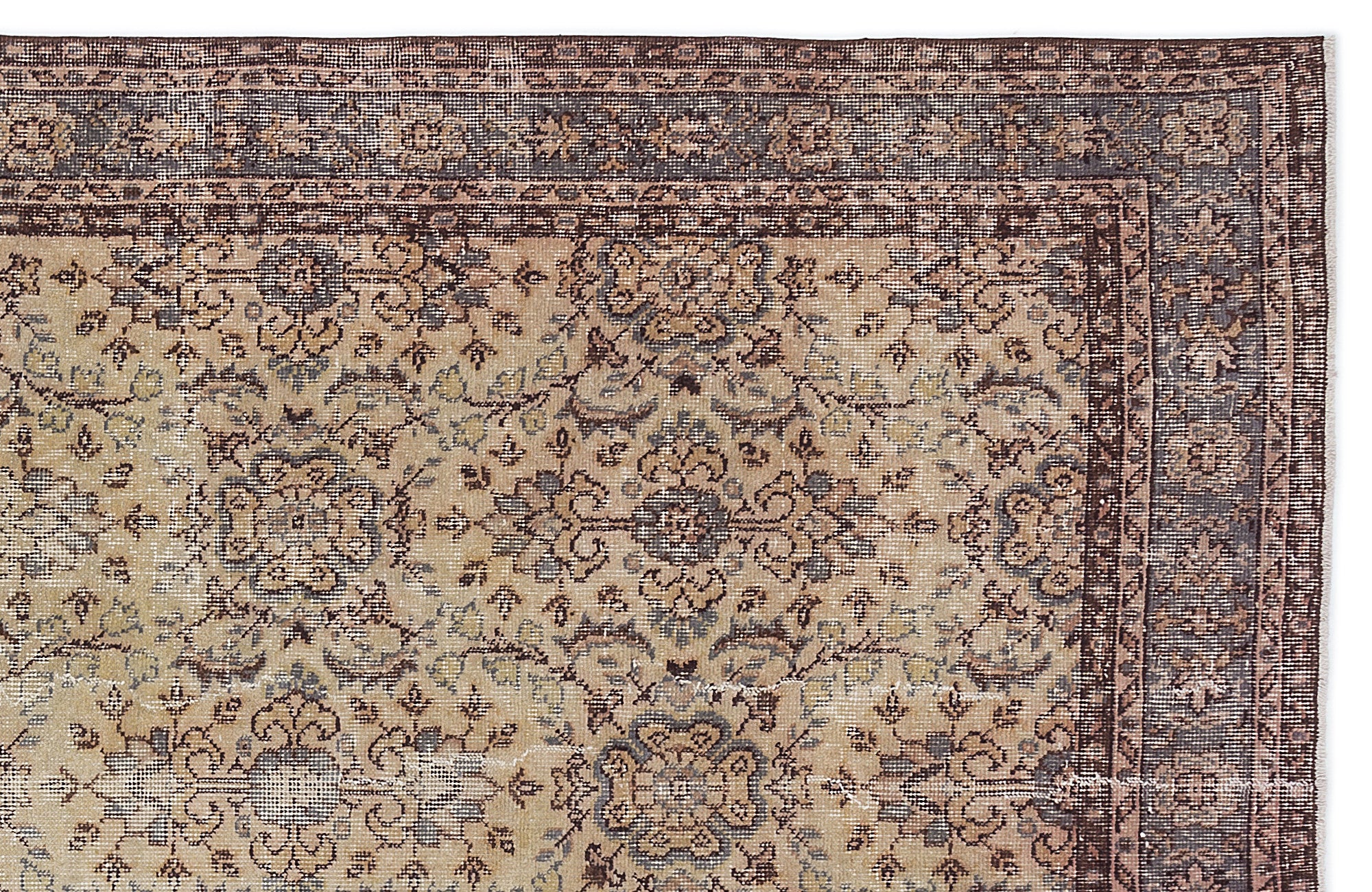 Naturel Over Dyed Vintage Rug 5'1'' x 8'11'' ft 155 x 273 cm