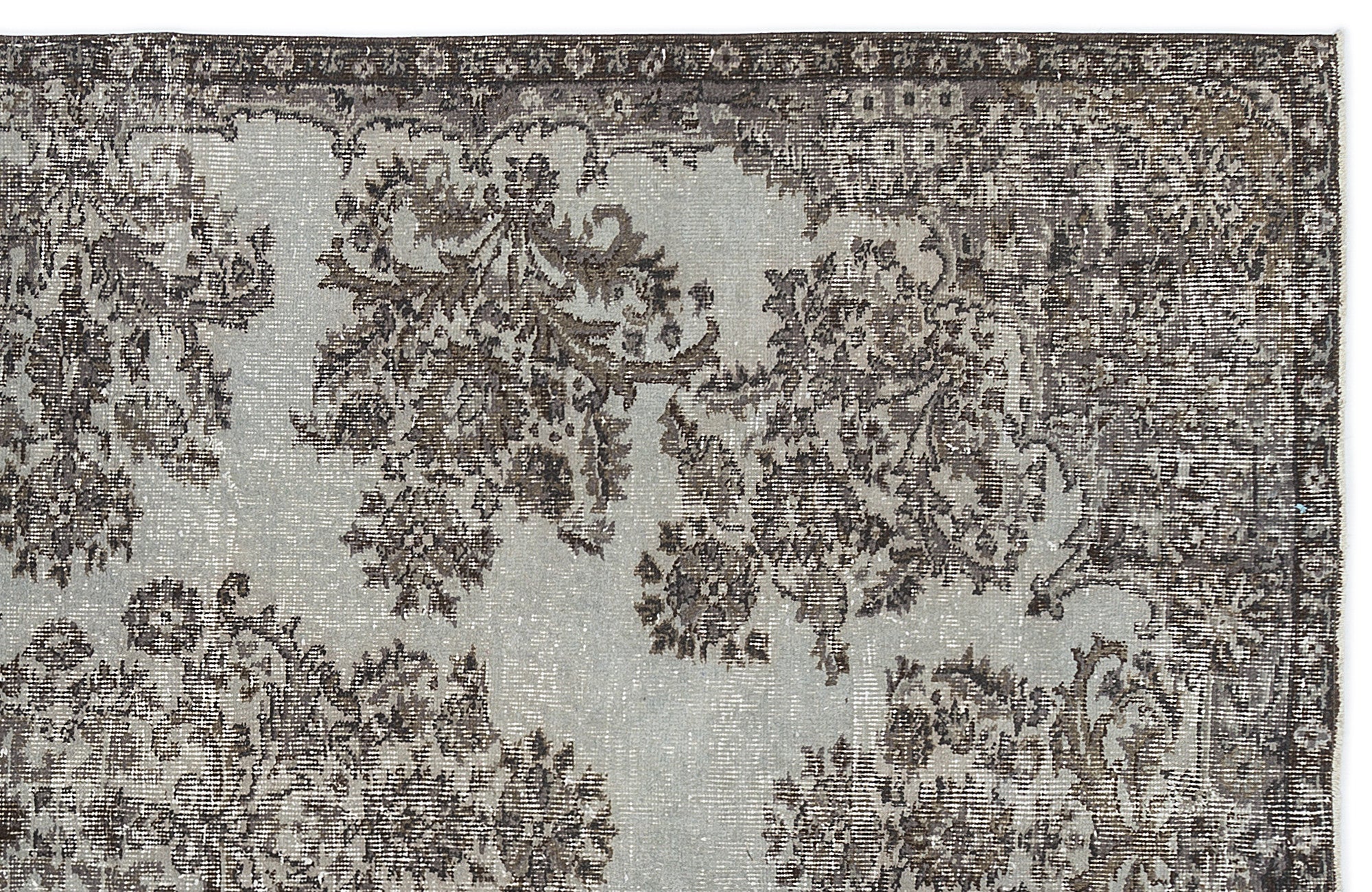 Blue Over Dyed Vintage Rug 5'5'' x 8'3'' ft 166 x 252 cm