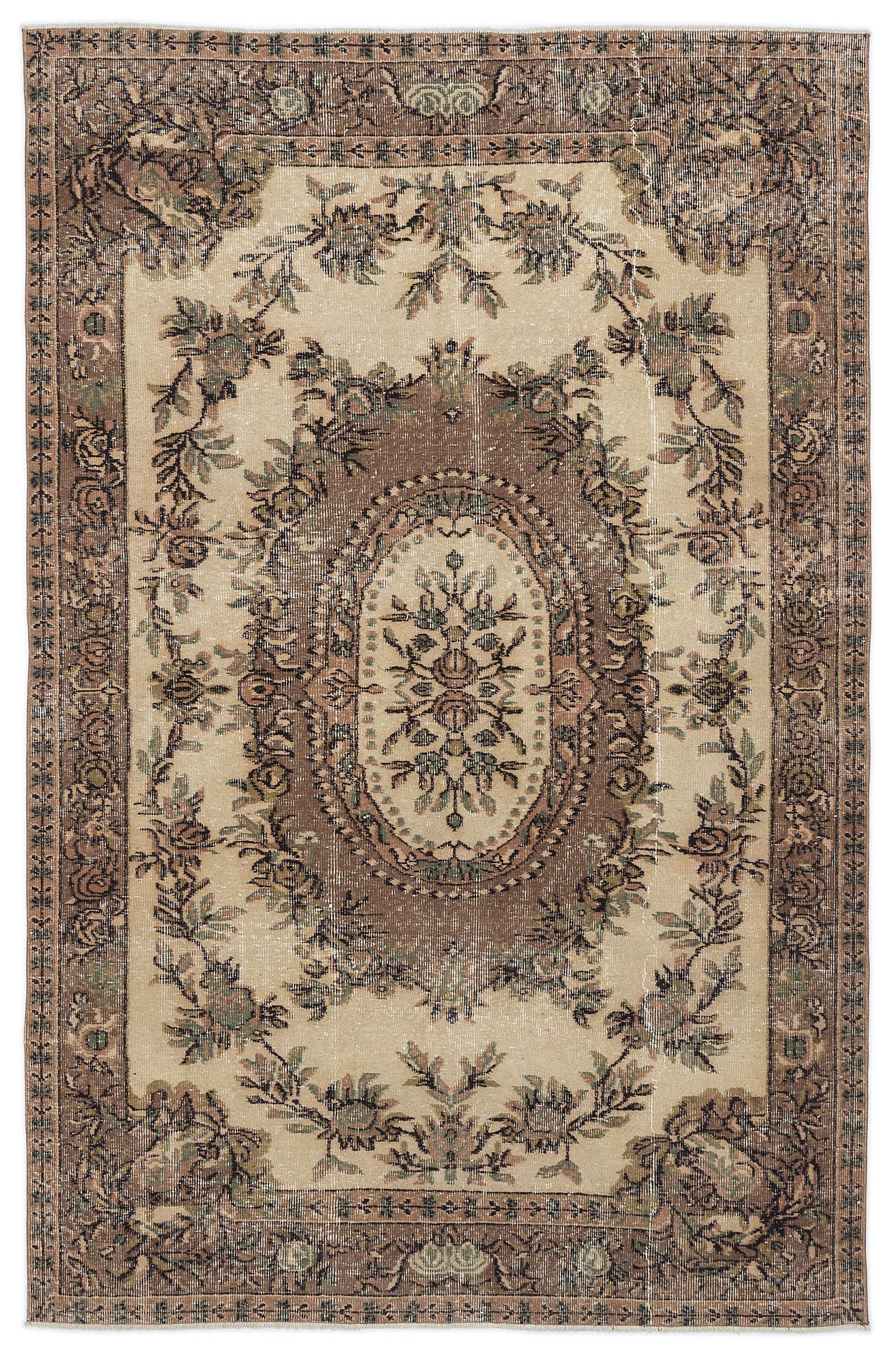 Naturel Over Dyed Vintage Rug 5'4'' x 8'4'' ft 163 x 253 cm