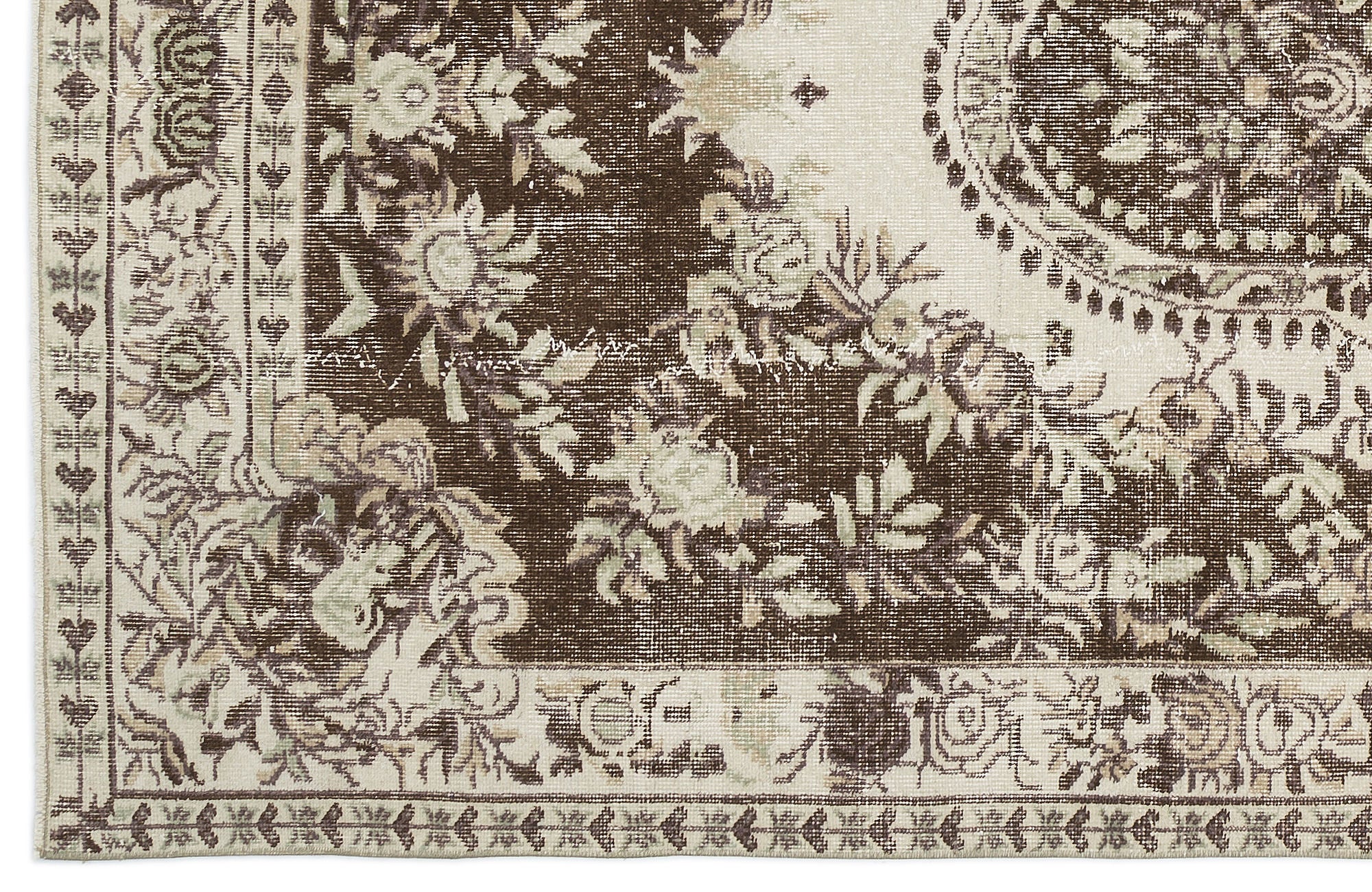 Beige Over Dyed Vintage Rug 5'3'' x 8'11'' ft 159 x 271 cm