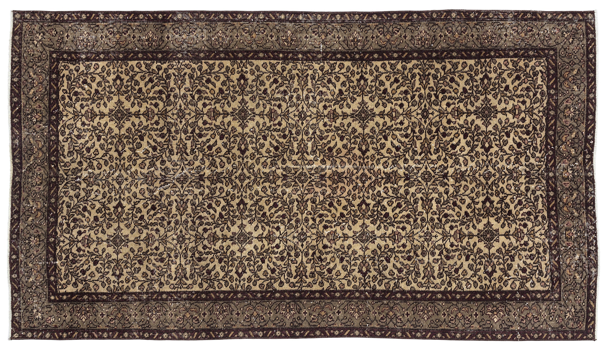 Naturel Over Dyed Vintage Rug 4'9'' x 8'4'' ft 146 x 253 cm
