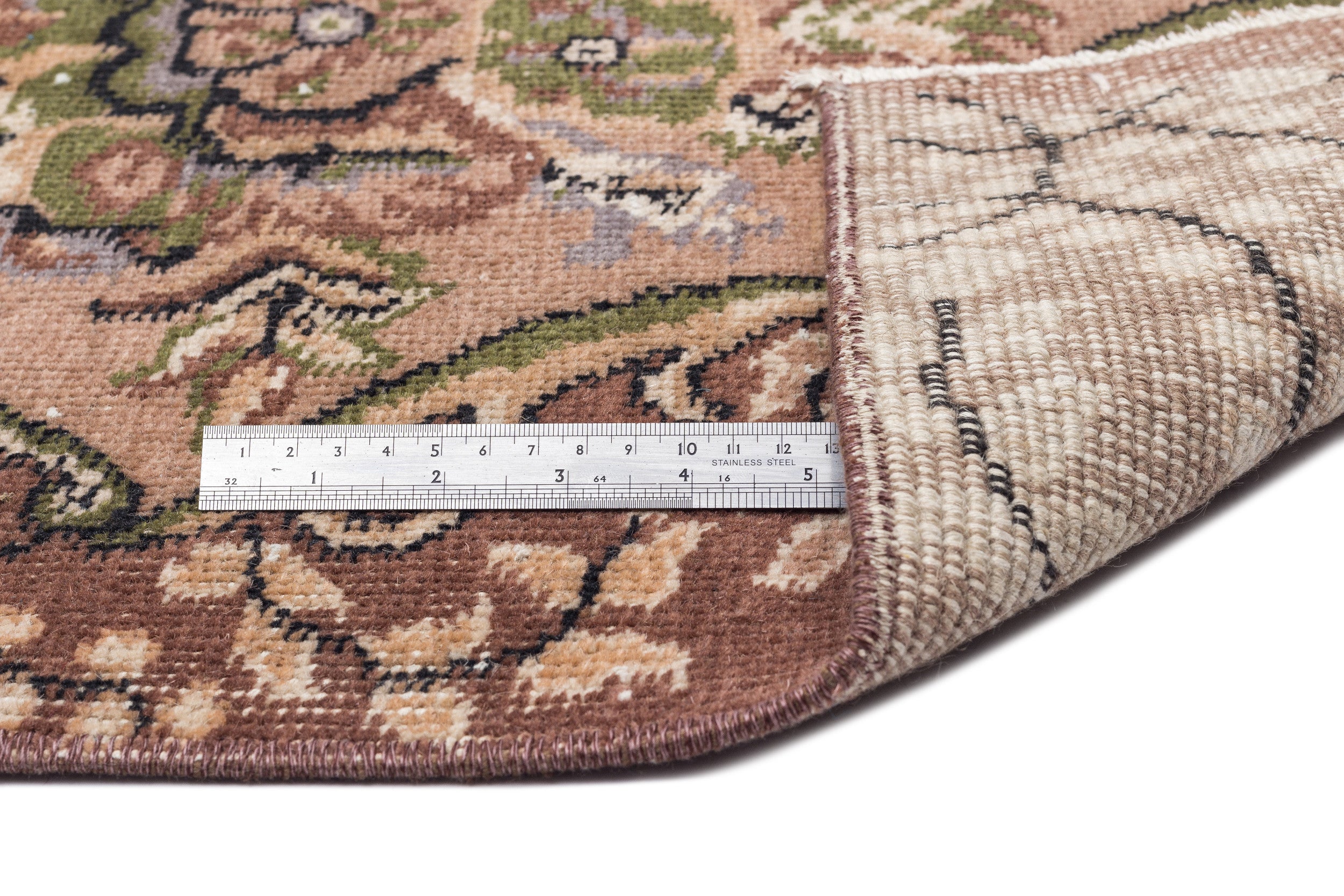 Naturel Over Dyed Vintage Rug 5'4'' x 8'8'' ft 163 x 264 cm