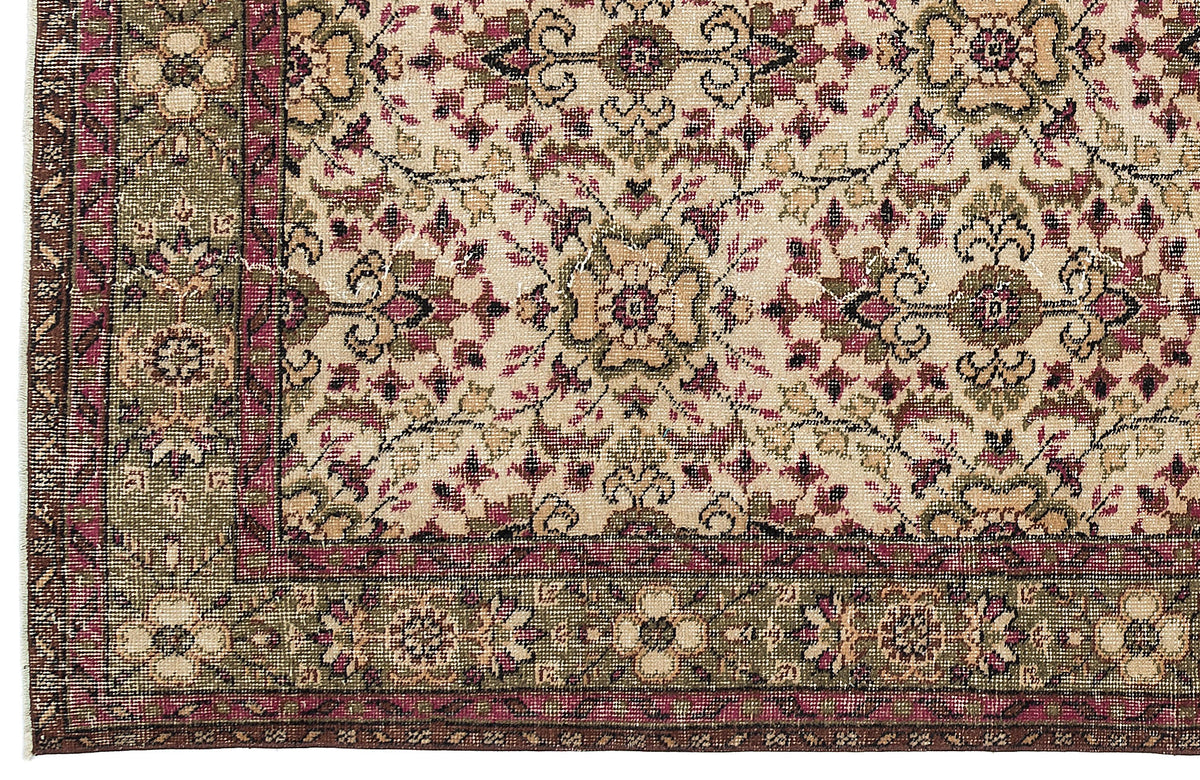 Naturel Over Dyed Vintage Rug 5'2'' x 8'11'' ft 157 x 273 cm