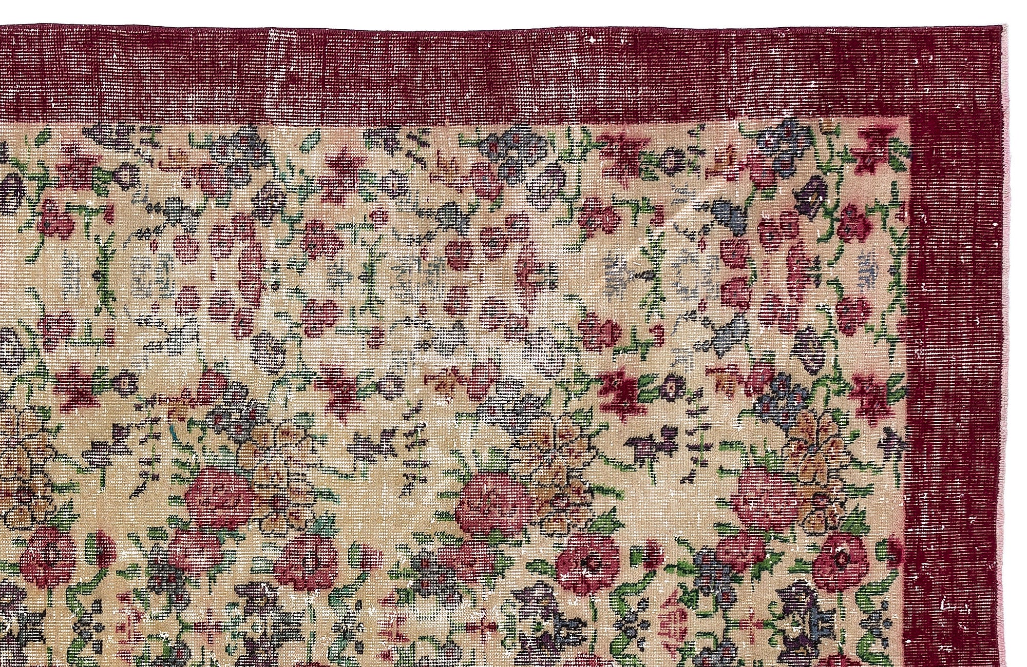 Naturel Over Dyed Vintage Rug 5'4'' x 8'6'' ft 163 x 260 cm