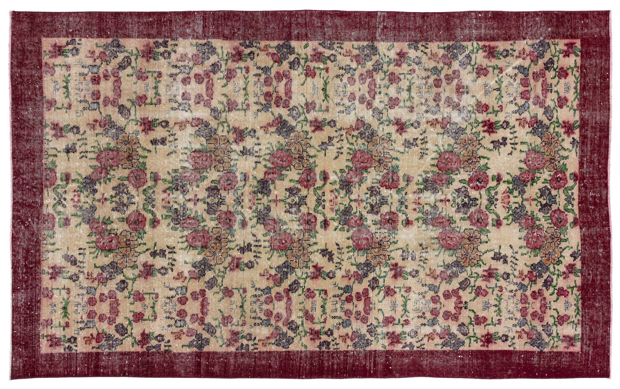 Naturel Over Dyed Vintage Rug 5'4'' x 8'6'' ft 163 x 260 cm
