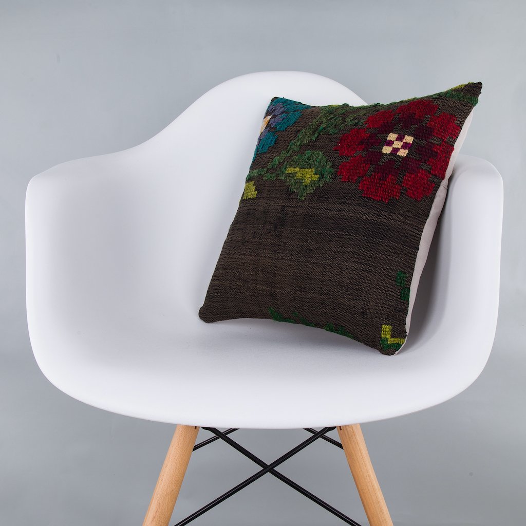 Striped_Multiple Color_Kilim Pillow Cover_16x16_Z1005_7271