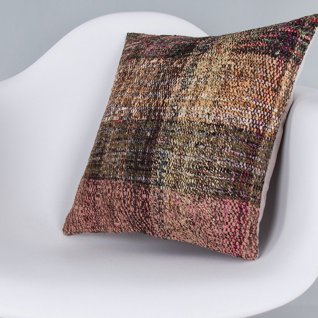 Striped_Multiple Color_Kilim Pillow Cover_16x16_Z1009_7291