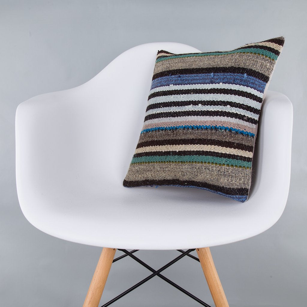 Striped_Multiple Color_Kilim Pillow Cover_16x16_Z1009_7316
