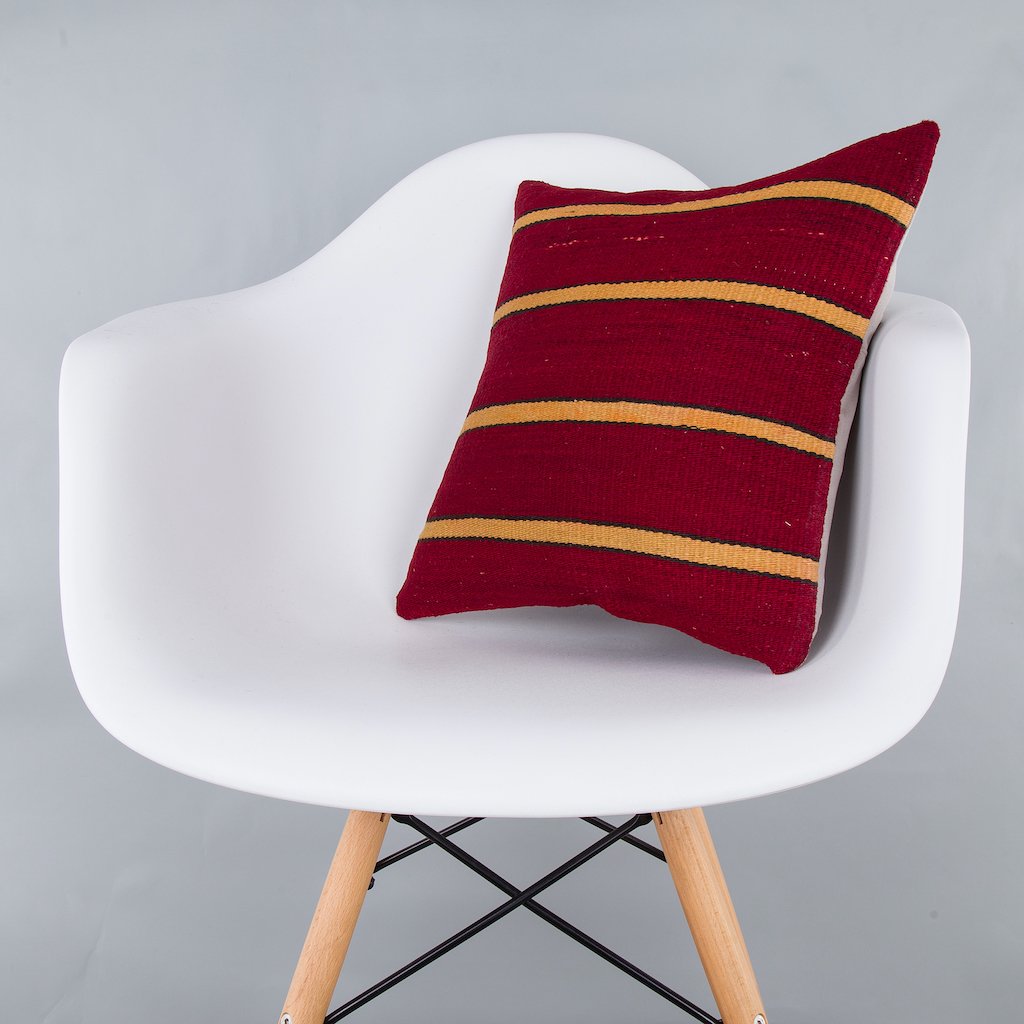 Striped_Multiple Color_Kilim Pillow Cover_16x16_Z1009_7622