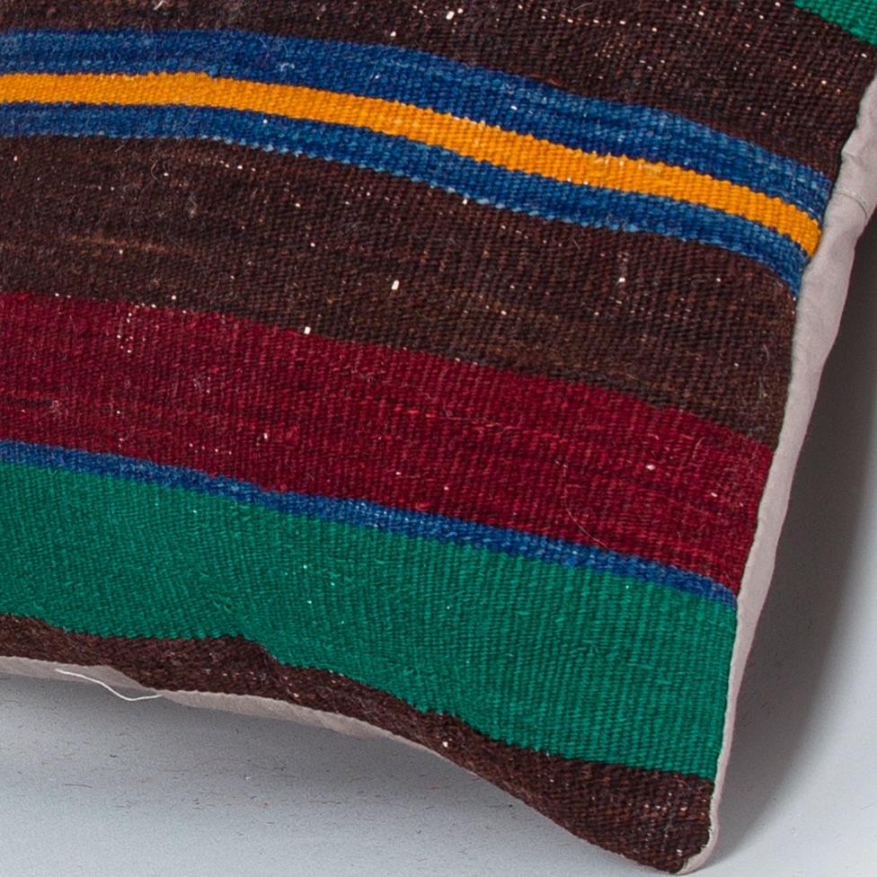Striped_Multiple Color_Kilim Pillow Cover_16x16_Z1009_7710