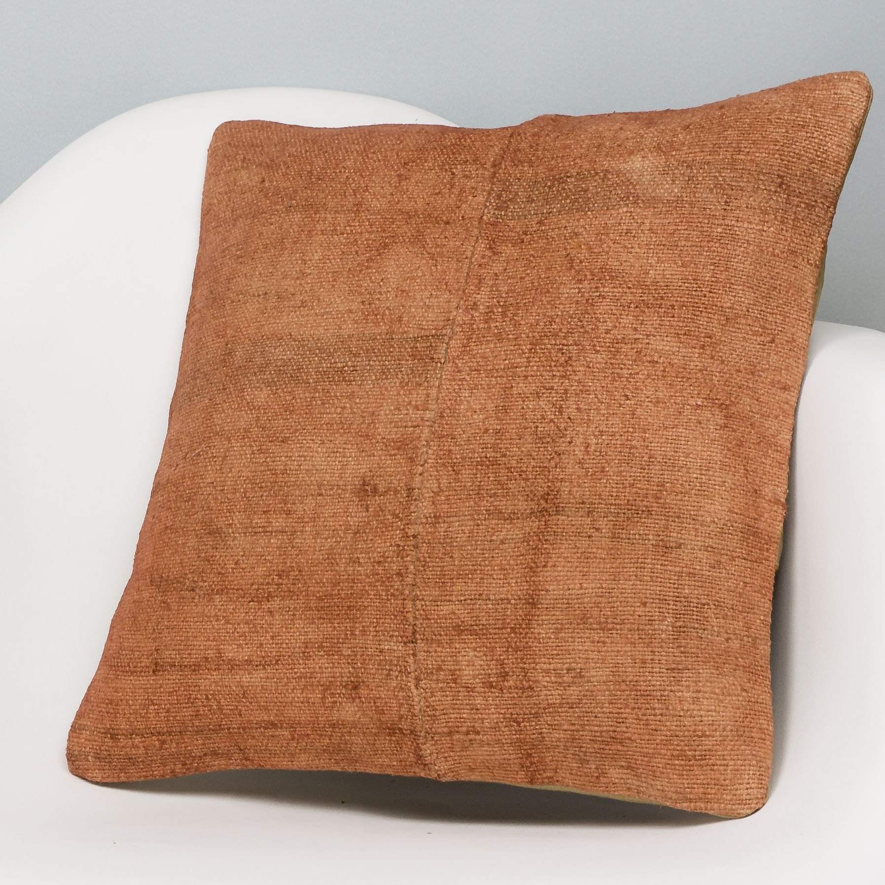 Plain Brown Kilim Pillow Cover 16x16 2947 - kilimpillowstore
 - 2