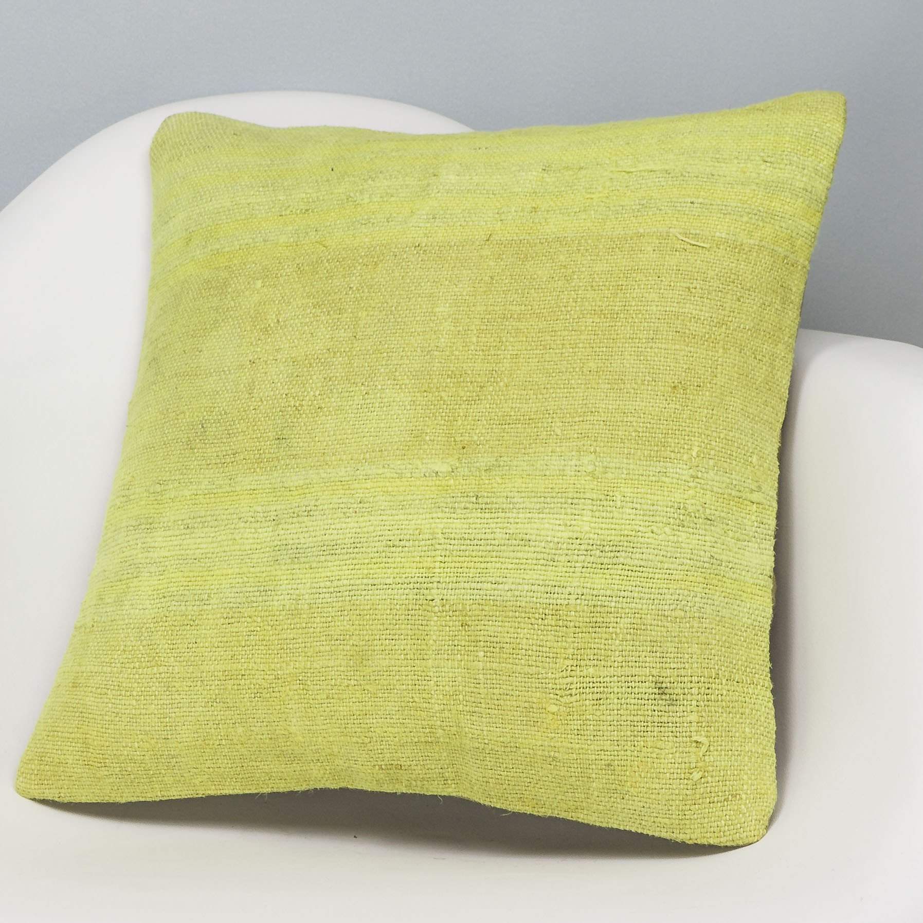 Plain Green Kilim Pillow Cover 16x16 2954 - kilimpillowstore
 - 2