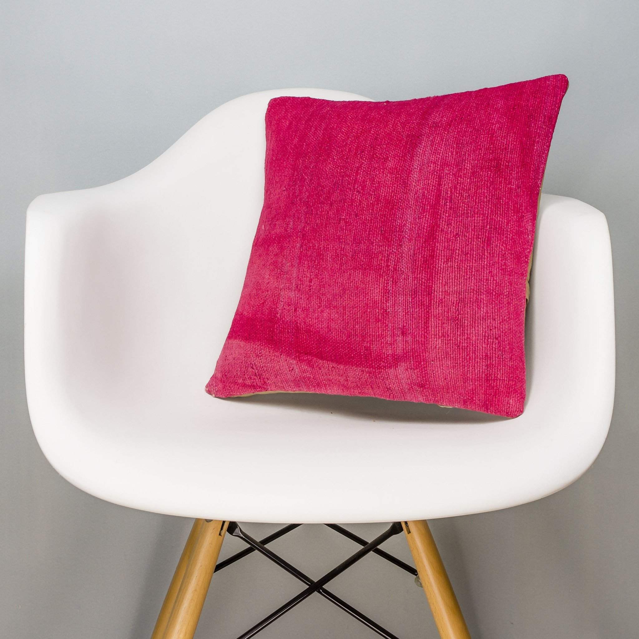 Plain Pink Kilim Pillow Cover 16x16 2996 - kilimpillowstore
 - 1