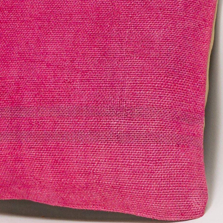 Plain Pink Kilim Pillow Cover 16x16 3009 - kilimpillowstore
 - 3