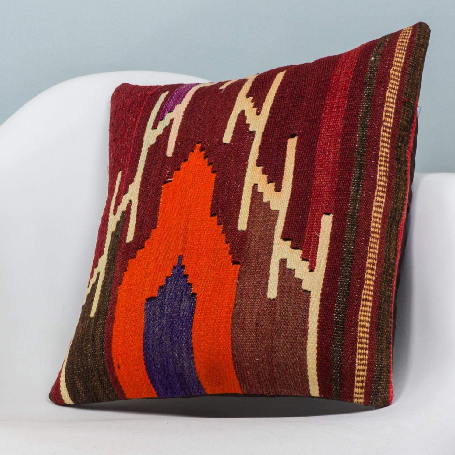 Striped Multi Color Kilim Pillow Cover 16x16 4000 - kilimpillowstore
 - 2